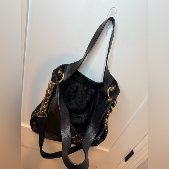 Michael Kors Uptown Astor Black Gold Studded Leather Carryall Large Tote Bag - Picture 6 of 9